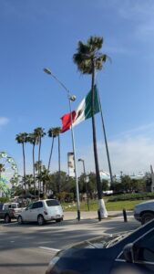 Mexican Flag at Ensenada, Mexico with City Captain Transportation service from San Diego